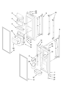 Refrigerator Door Parts Diagram and Parts List for JFI2089AEB2  Jenn-Air Refrigerator