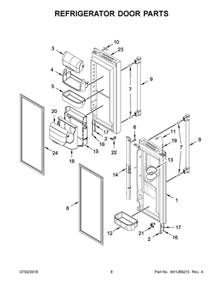 Refrigerator Door Parts Diagram and Parts List for MFI2269FRZ03  Maytag Refrigerator
