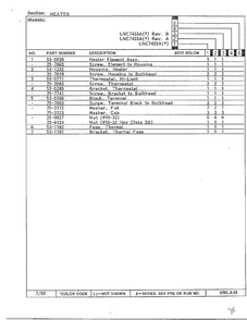 Heater Page 2 Diagram and Parts List for 7433A  Norge Dryer