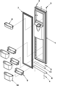 Freezer Door Diagram and Parts List for ARS9269BS-PARS9269BS1  Amana Refrigerator