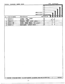 Freezer Inner Door Page 2 Diagram and Parts List for HMG191560  Admiral Refrigerator