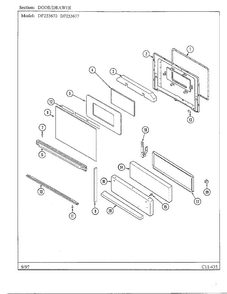 Door/drawer Diagram and Parts List for DF253670  Magic Chef Range