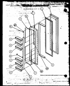 Freezer Door (sbi20mw/p1120102ww) Diagram and Parts List for SBI20M-P1120202W  Amana Refrigerator