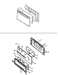 Oven Door Assy-solid Door Diagram and Parts List for SBP22AH0-P1143159NW  Amana Range