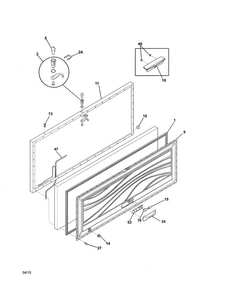 Door Diagram and Parts List for CFC224QWA  Crosley Freezer