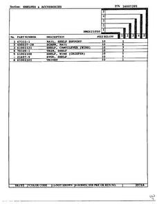 Shelves And Accessories Page 2 Diagram and Parts List for 621050  Admiral Refrigerator