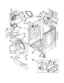 Cabinet Parts Diagram and Parts List for MDE25PDAYW1  Maytag Dryer