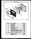 OVEN DOOR PARTS Diagram and Parts List for PKO-151  Amana Wall Oven