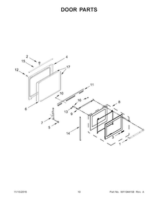 Door Parts Diagram and Parts List for JDS1750EP1  Jenn-Air Range