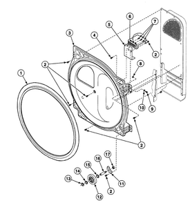 Roller Assy Diagram and Parts List for SSEA17WJ  Speed Queen Dryer