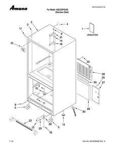 Cabinet Parts Diagram and Parts List for AB2225PEKS6  Amana Refrigerator