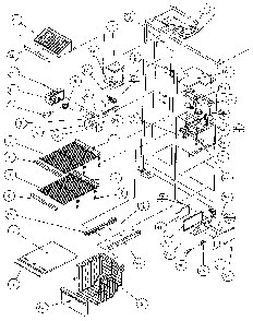 Freezer Shelving & Refrigerator Light Diagram and Parts List for 36768-P1135803W  Amana Refrigerator