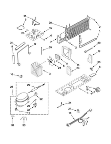 Unit Parts Diagram and Parts List for M8RXCGFXB00  Maytag Refrigerator
