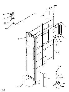 Freezer Door Hinge And Trim Parts Diagram and Parts List for SS22NBW-P1162706WW  Amana Refrigerator