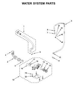 Water System Parts Diagram and Parts List for MHW8630HC2  Maytag Washer