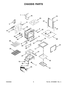 Chassis Parts Diagram and Parts List for MGR8800FZ5  Maytag Range