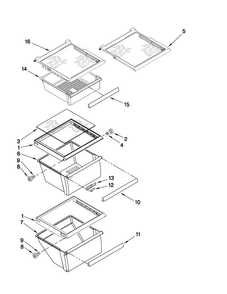 Refrigerator Shelf Parts Diagram and Parts List for MSD2573VES03  Maytag Refrigerator