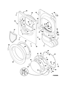 Front Panel/lint Filter Diagram and Parts List for CDG4701QW0  Crosley Dryer