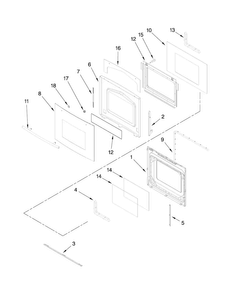 Oven Door Parts Diagram and Parts List for JJW8530DDW29  Jenn-Air Wall Oven