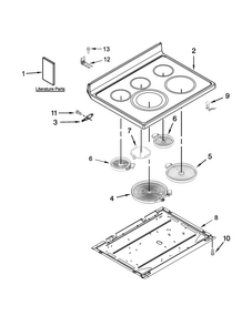 Cooktop Parts Diagram and Parts List for MER8700DB0  Maytag Range