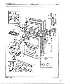 Doors Diagram and Parts List for 19993A  Admiral Refrigerator