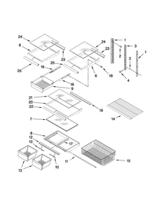 Shelf Parts Diagram and Parts List for ABB1921DEW6  Amana Refrigerator