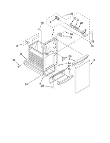 Container Parts Diagram and Parts List for JQTC507B0  Jenn-Air Trash Compactor