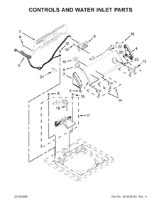 Controls And Water Inlet Parts Diagram and Parts List for CAW9244XQ4  Crosley Washer