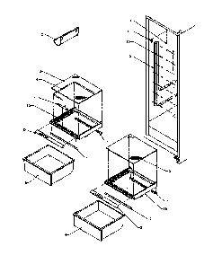 Ref Shelving And Drawers Diagram and Parts List for 2599CIWEA-P1170601WL  Amana Refrigerator