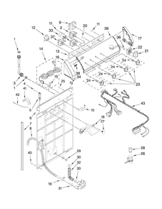 Controls And Rear Panel Parts Diagram and Parts List for 7MMTS0540WW0  Maytag Washer