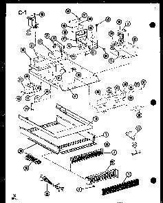 Base Pan And Grille Diagram and Parts List for RC-14B P73550-2M Amana Microwave