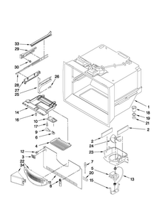 Freezer Liner Parts Diagram and Parts List for MFF2258VEA2  Maytag Refrigerator