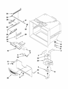 Freezer Liner Parts Diagram and Parts List for G32027WEKB4  Maytag Refrigerator