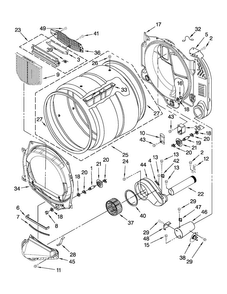Bulkhead Parts Diagram and Parts List for MDG25PRAWW1  Maytag Dryer