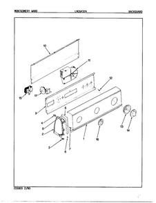 Automatic Washer/backguard Diagram and Parts List for 6432A  Norge Washer
