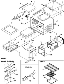 Cavity Diagram and Parts List for ARG7202E-P1143378NE  Amana Range
