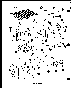 Cavity Assy Diagram and Parts List for SRI19W-AG-P60340-24WG  Amana Refrigerator
