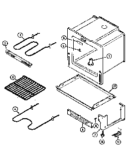 Oven/base Diagram and Parts List for GER1100AAH  Maytag Range