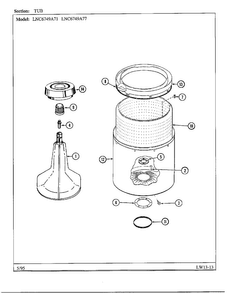 Tub Diagram and Parts List for 6749  Norge Washer
