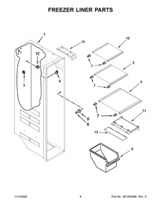 Part Location Diagram of W11575702 Whirlpool SHELF-GLAS