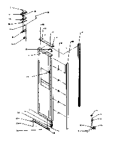 Fz Door Hinge And Trim Parts Diagram and Parts List for 2599CIWEW-P1170601WW  Amana Refrigerator
