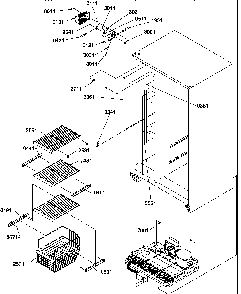 Freezer Shelves And Light Diagram and Parts List for SSD522TW-P1313602WW  Amana Refrigerator