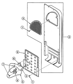 Heater Duct Diagram and Parts List for SSEB17WJ1500  Speed Queen Dryer