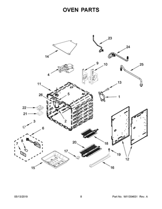 Oven Parts Diagram and Parts List for JGRP436HL00  Maytag Range