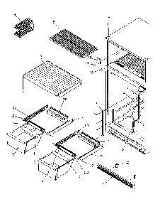 Cabinet Shelving Diagram and Parts List for GTG21B2L-P1193001WL  Amana Refrigerator