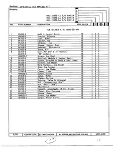 Optional Ice Maker Page 2 Diagram and Parts List for 21173-0A  Admiral Refrigerator