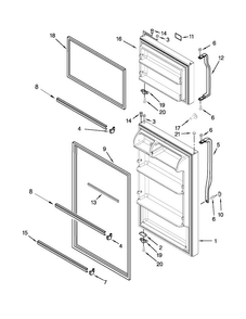 Door Parts Diagram and Parts List for A8TXNWFBW00  Amana Refrigerator
