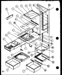 REF SHELVING AND DRAWERS Diagram and Parts List for SX25ML P1120705W L Amana Refrigerator