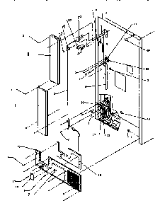 Cabinet Back Diagram and Parts List for TX22R2-P1157706W  Amana Refrigerator