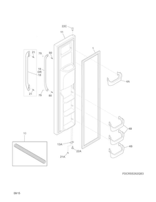 Freezer Door Diagram and Parts List for CRSS262QS5  Crosley Refrigerator